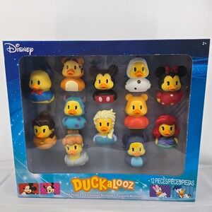 Disney Duckalooz 12 Piece Multipack Rubber Ducks Mickey Minnie Elsa Stitch NEW